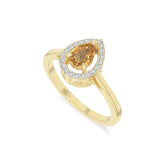 natural citrine solitaire halo engagement rings in yellow gold vermeil